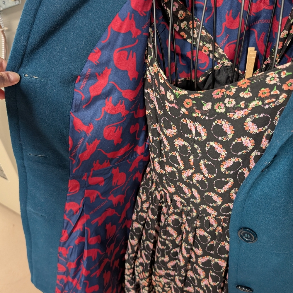 Modcloth Teal Coat - Size S - Picture 6 of 7